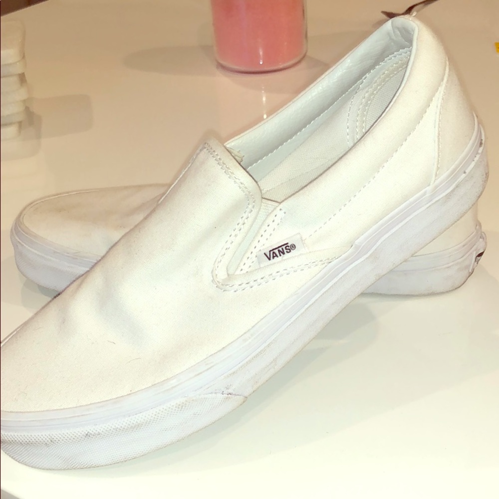 White Vans slip on
